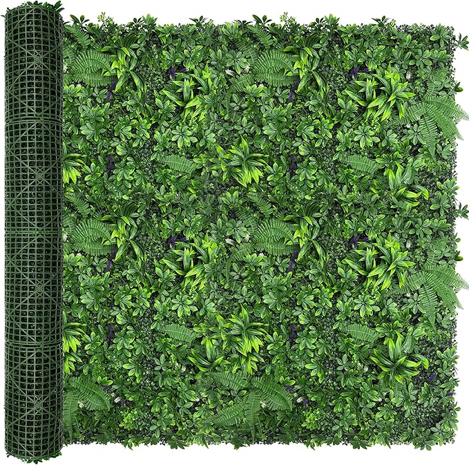 Artificial Green Boxwood Grass Wall Roll: 72"x128" UV Protected Ivy Privacy