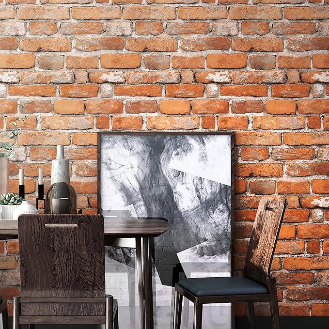 Faux Brick Peel and Stick Wallpaper 17.7" x 393" Contact Paper