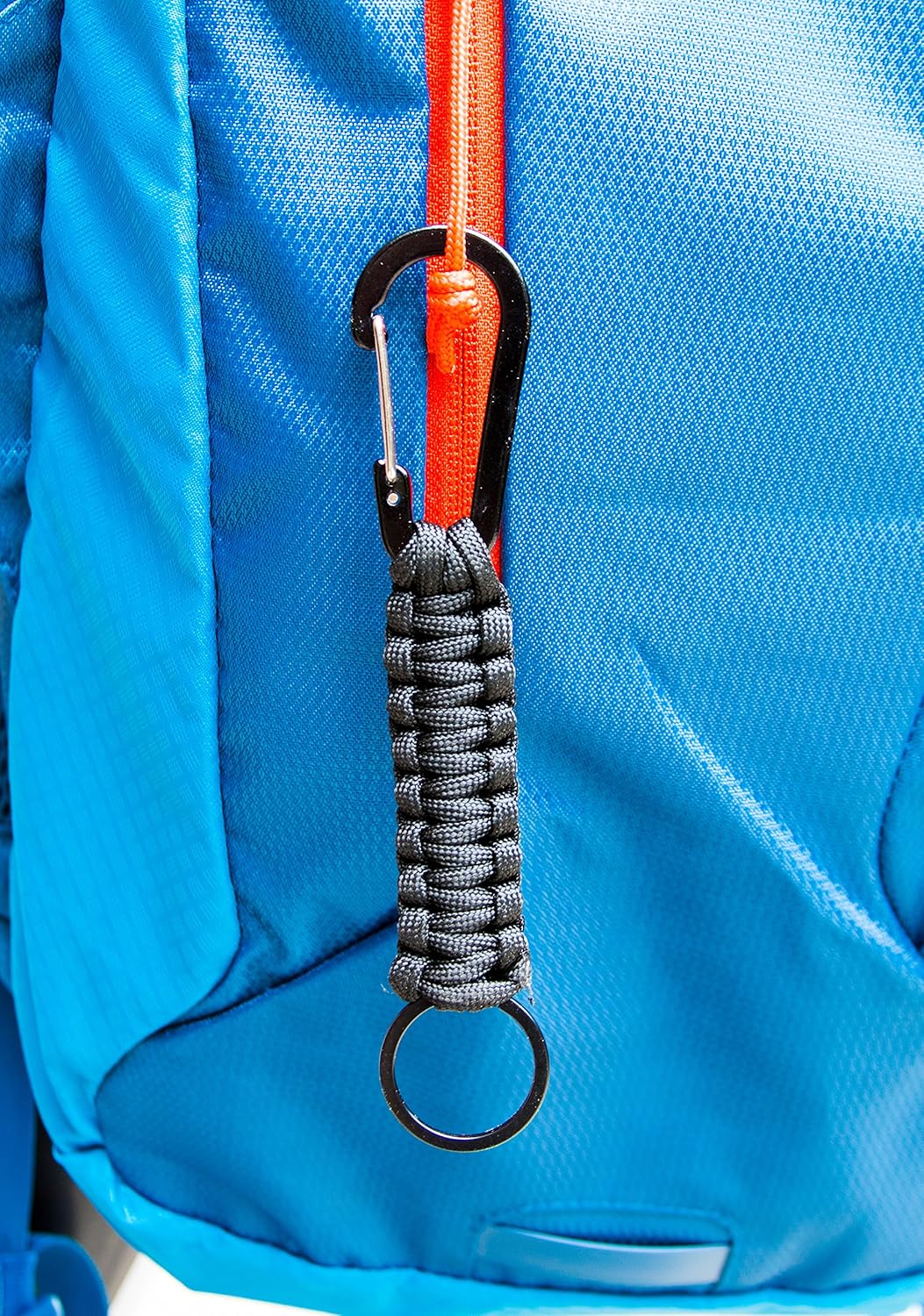 Paracord Lanyard Keychain with Carabiner Hook and Key ring