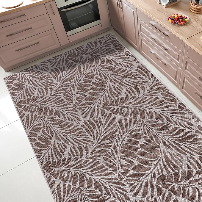 Keen Home Design Terrace Outdoor Area Rug - 8x10 Washable Indoor/Outdoor Rug for Patio, Kitchen, Balcony, Beach, Garden, Deck and Porch, Size: 7'7"x10'