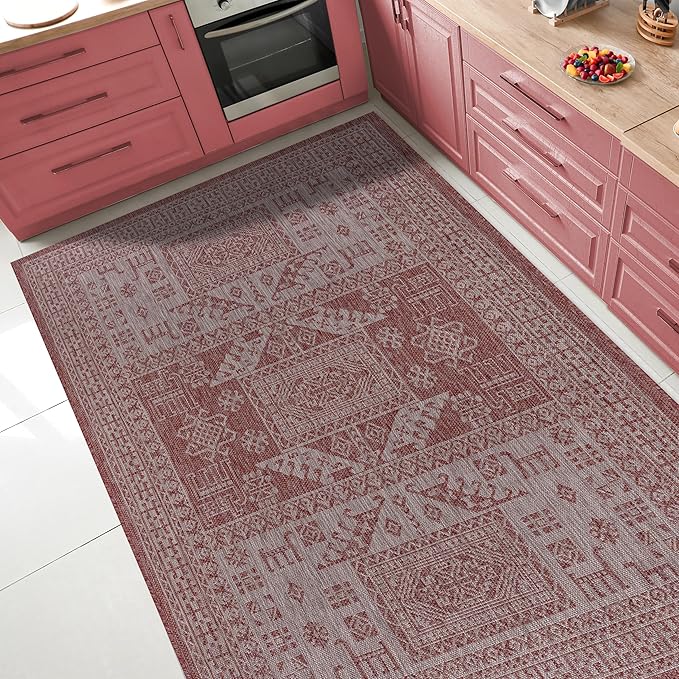 Keen Home Design Terrace Outdoor Area Rug - 9x12 Washable Indoor/Outdoor Rug for Patio, Kitchen, Balcony, Beach, Garden, Deck and Porch, Size: 8'10"x12'