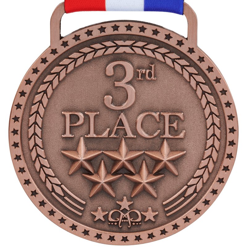 Bronze Medal 3rd Third Place Award Trophy Medal, Antique Bronze