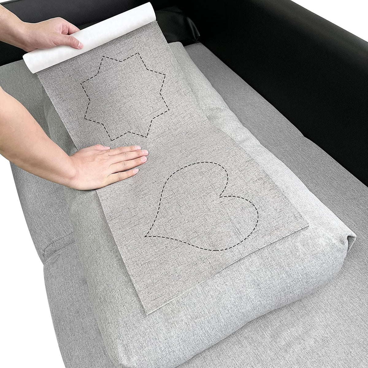Fine Linen Fabric Patches, Self-Adhesive, 12x40 Inch, Multi Color, for Sofa & Clothes Repair