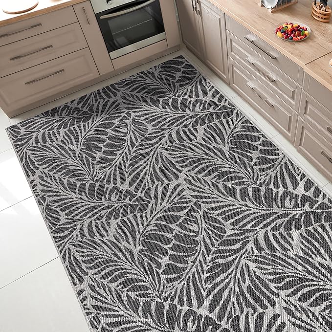 Keen Home Design Terrace Outdoor Throw Rug - 3x5 Washable Indoor/Outdoor Rug for Patio, Kitchen, Balcony, Beach, Garden, Deck and Porch, Size: 3'x5'