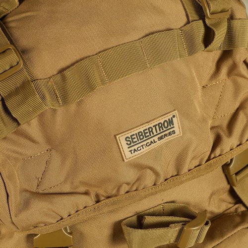 65L Waterproof Internal Frame Backpack with Rain Cover - Seibertron Khaki